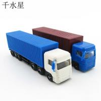 彩色货柜车 仿真卡车 建筑模型材料 沙盘大货车 1:100 仿真货车
