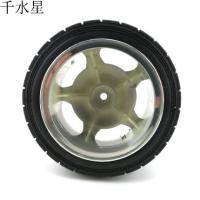 80mm橡胶车轮 DIY六角孔模型车轮 仿真车轮 手工制作塑料轮毂车轮