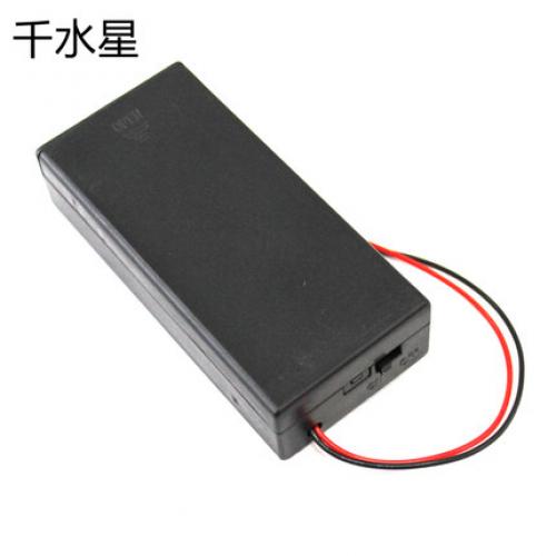 带开关18650电池盒2节 7.4v锂电池 带盖电池盒 diy套件模型 串联
