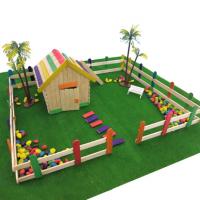 庭院场景1号 DIY拼装自制小屋房子套装 手工材料包 雪糕棒小制作