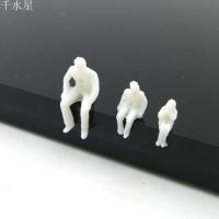 坐姿白色小人(10个装) DIY沙盘建筑模型材料微景观人可上色 摆件