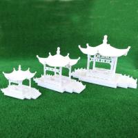 E53六角亭子 DIY沙盘建筑模型材料 益智拼装凉亭模型公园摆件装饰