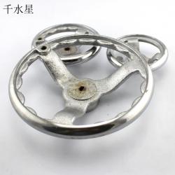 圆边铁手轮 铸铁镀鉻手轮 遥控车 圆手轮 diy方向盘铁轮 手摇...