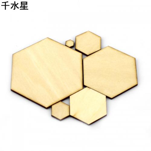 3mm六边形椴木板 模型装饰手工DIY异形木板 diy手工木片可以涂色