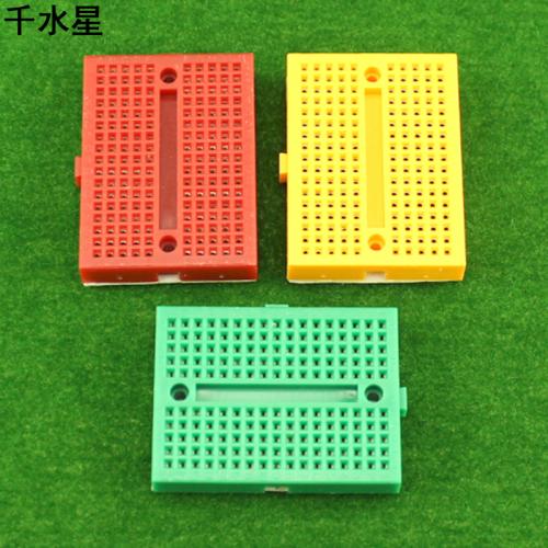 彩色迷你面包板 pcb制作 diy电子电路套件科技模型洞洞板实验器材