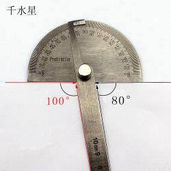 不锈钢量角器100mm 多功能角度尺DIY木工工具测量仪180°角度规