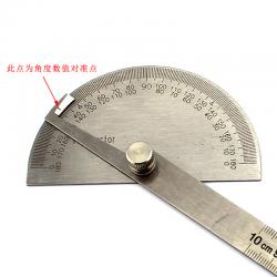 不锈钢量角器100mm 多功能角度尺DIY木工工具测量仪180°角度规