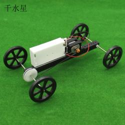简单皮带传动小车 亲子教育 幼儿园手动 科学课材料 diy小创客