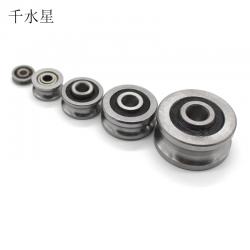 V型U型轴承皮带轮 滑动轴承传动 金属皮带轮 滚珠轴承 模型车配...