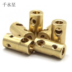 10*20mm三通铜柱 5mm孔径 车轴钢轴连接固定件 DIY手...