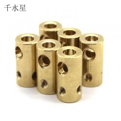 10*20mm三通铜柱 5mm孔径 车轴钢轴连接固定件 DIY手工创客配件