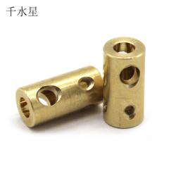 10*20mm三通铜柱 5mm孔径 车轴钢轴连接固定件 DIY手工创客配件