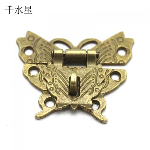 复古蝴蝶锁扣 老式箱门锁扣配件 DIY模型制作仿古挂锁搭扣可上锁