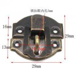 复古四孔锁扣 元宝箱扣迷你小号锁扣DIY模型装饰门扣木盒仿古搭扣