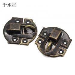 复古四孔锁扣 元宝箱扣迷你小号锁扣DIY模型装饰门扣木盒仿古搭扣