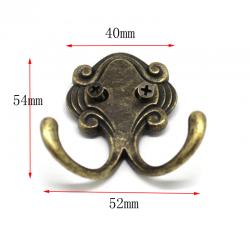 象牙型复古双钩 DIY机器人制作配件 古铜色复古挂钩 仿古装饰部件