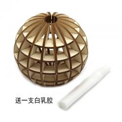 拼装立体球(木质)10厘米 圆球体 DIY手工组装镂空灯外框材料模型