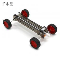 橡皮筋小车2号 齿轮传动拉力小车DIY科技小制作 弹性动力科学实验