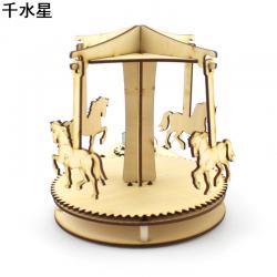 光控木质旋转木马