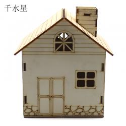 可涂色木质小房子存钱罐 拼装创意个性小发明女孩手工DIY房屋模型