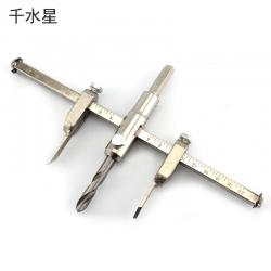 银色木工开孔器 钢制可调 木工塑料薄板 木板开孔器钻头 带刻度