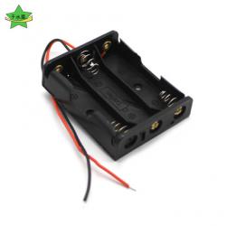 黑色5号3节电池盒 无盖无开关带线4.5V电源盒diy电子电路玩具配件