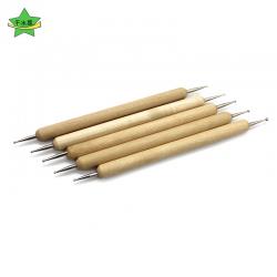 木质压痕笔圆头双头压线笔点钻点画diy陶艺制作工具