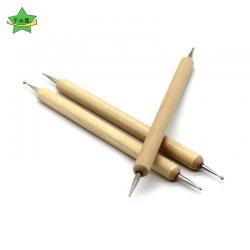 木质压痕笔圆头双头压线笔点钻点画diy陶艺制作工具
