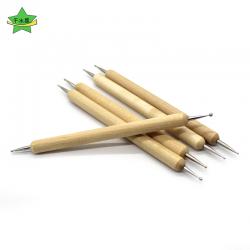 木质压痕笔圆头双头压线笔点钻点画diy陶艺制作工具