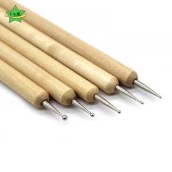 木质压痕笔圆头双头压线笔点钻点画diy陶艺制作工具