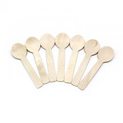 100MM圆头勺(1包100只) 迷你木质小勺DIY手工制作模型用挖勺工具