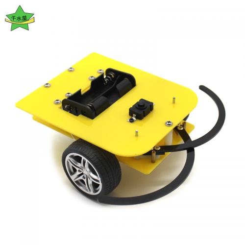 触须机器人(黄色) 智能感应自动转弯小车模型DIY创客电路小制作