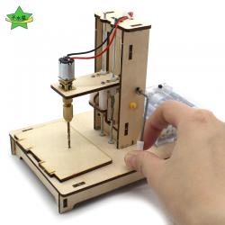 迷你小台钻1号学生科技小制作小发明diy木板钻孔模型工具拼装材料