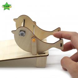 小鸟下坡1号幼儿园儿童亲子手工课diy木质拼装材料包趣味科普模型