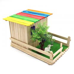 [星之河畔]雪糕棒带院小房子 小学生DIY小制作手工彩色模型材料