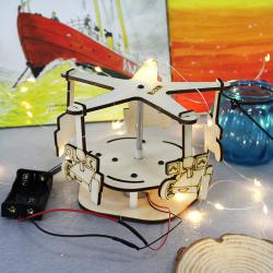 [星之河畔]机器人与旋转木马 小学生创意科技制作diy科教拼装小发明