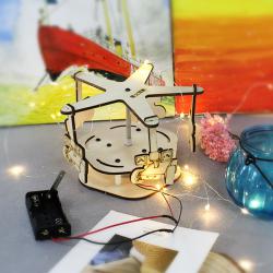 [星之河畔]机器人与旋转木马 小学生创意科技制作diy科教拼装小发明