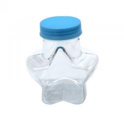 蓝盖星星瓶子高66mm创意手工塑料瓶diy材料零配件收纳分类收集瓶