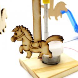 [星之河畔]手摇旋转木马 小学生创意科技制作diy科教拼装小发明手工课作业