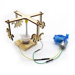 [星之河畔]手摇旋转木马 小学生创意科技制作diy科教拼装小发明手工课作业