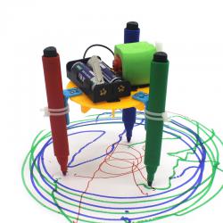 [画中麦田]三足画画机器人 diy创客小发明画画机器人科学小实验地摊玩具