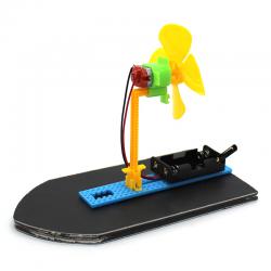 [画中麦田]风能动力船 diy科技小制作手工拼装风能动力船stem科学实验玩具