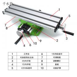 迷你台钻滑台 模型打磨配件 模型制作工作台 可调十字铣床滑台