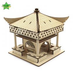复古拼装亭子1号中小学生木板组装科技小制作材料包DIY创意小发明