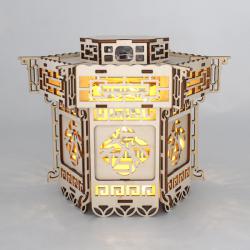 可涂色竹纹灯笼 diy材料自制创意手工灯笼木质复古手工家居装饰