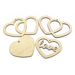 心形装饰挂牌木质带孔方形木片木牌雕刻手写许愿祈福吊牌景区挂件