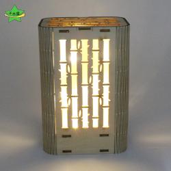 手工竹纹灯1号木板拼装镂空灯diy科技小制作材料桌面摆件学生礼物