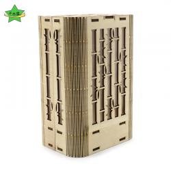 手工竹纹灯1号木板拼装镂空灯diy科技小制作材料桌面摆件学生礼物