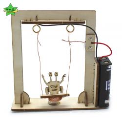 [星之河畔]木质电磁秋千 中小学手工科学实验STEM教育科技小制作diy电磁秋千
