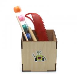 [星之河畔]方笔筒1号diy小制作学生手工拼装手笔收纳笔筒 创意笔筒 木质摆件